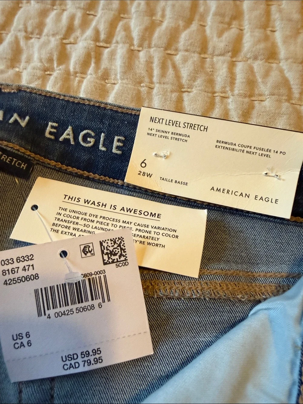 American Eagle Blue Rolled-Cuff Denim Shorts